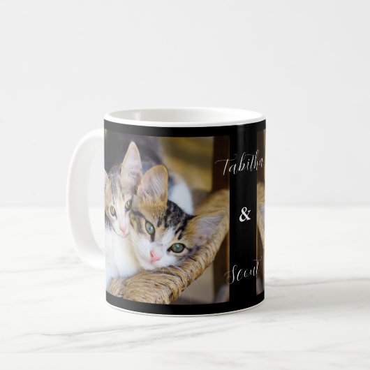 Cat-Foto-Namen Kaffeetasse (Vorderseite Links)