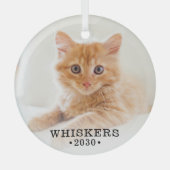 Cat Foto Ornament Aus Glas (Vorderseite)