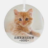 Cat Foto Ornament Aus Glas (Rückseite)