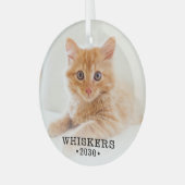 Cat Foto Ornament Aus Glas (Vorderseite links)