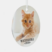 Cat Foto Ornament Aus Metall (Vorderseite Rechts)