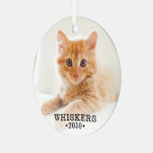 Cat Foto Ornament Aus Metall (Vorderseite links)
