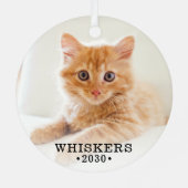 Cat Foto Ornament Aus Metall (Rückseite)