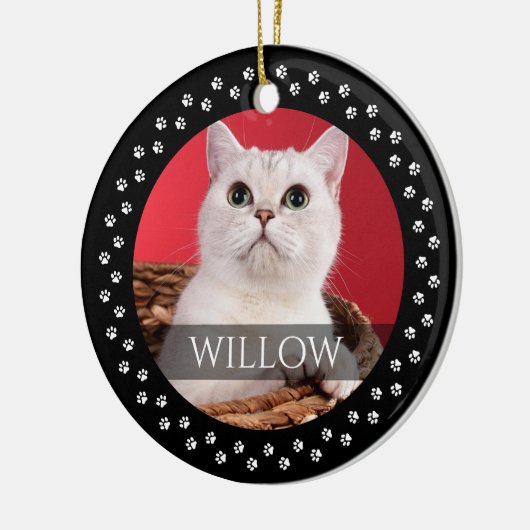 Cat Foto Ornament - Personalisierter Pet Keepake (Links)