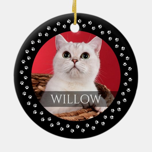 Cat Foto Ornament - Personalisierter Pet Keepake (Hinten)