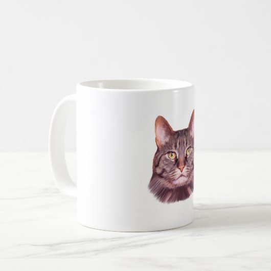 Cat Foto Portrait Kaffeetasse (Vorderseite Links)