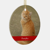 Cat Foto Roter Name Niedlich Einfache Weihnachten Keramik Ornament (Rechts)