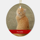 Cat Foto Roter Name Niedlich Einfache Weihnachten Keramik Ornament (Links)