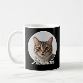 Cat Foto und Name Stilvolles Schwarz Kaffeetasse (Links)