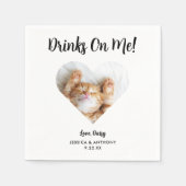 Cat Foto Wedding Cocktail Napkins Serviette (Vorderseite)