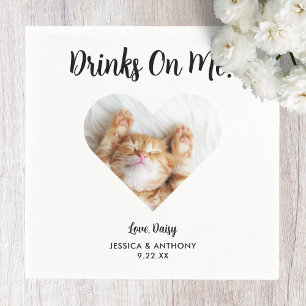 Cat Foto Wedding Cocktail Napkins Serviette