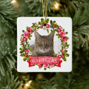 Cat Foto Weihnachtsbrand Personalisierte Keramik o Keramikornament