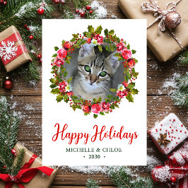 Cat Foto Weihnachtsfeier Feiertagskarte