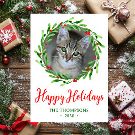 Cat Foto Weihnachtsfeier Feiertagskarte