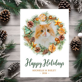 Cat Foto Weihnachtsfeier Feiertagskarte