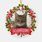 Cat Foto Weihnachtsfeier Keramik Ornament (Vorne)
