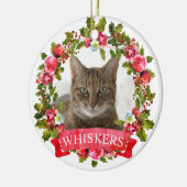 Cat Foto Weihnachtsfeier Keramik Ornament (Links)