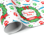 Cat Foto Weihnachtsfeier Muster Geschenkpapier (Rolleneckpunkt)
