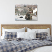 Cat-Fotografie-Single Leinwanddruck (Insitu (Schlafzimmer))