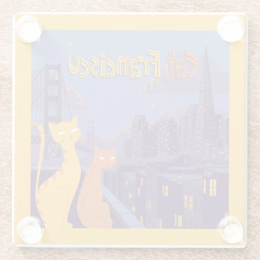 Cat Francisco Glasuntersetzer (Rückseite)