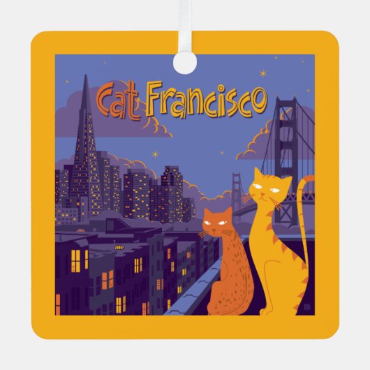 Cat Francisco Ornament Aus Metall (Vorderseite)