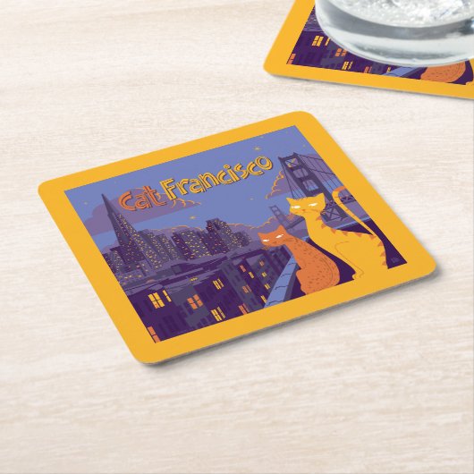 Cat Francisco Rechteckiger Pappuntersetzer (angewinkelt)