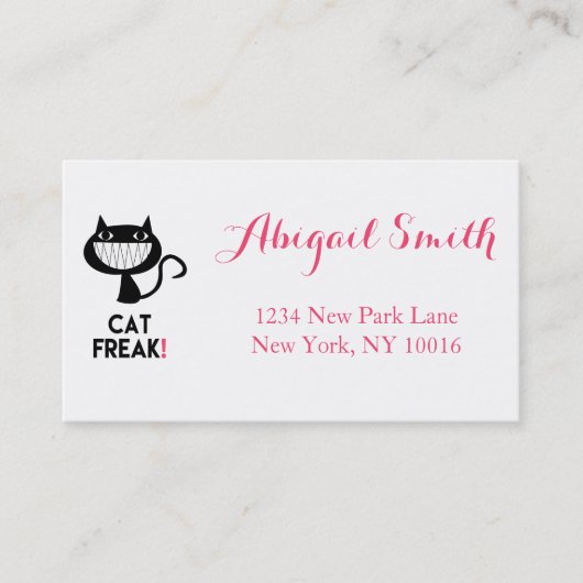 Cat Freak! Fun Business Cards Visitenkarte (Vorderseite)