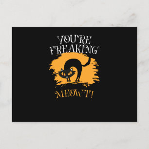 Cat Freaking meow it Halloween Costume Feiertagspostkarte