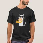 Cat French Horn Funny Kitten Music Lover Marching T-Shirt (Vorderseite)