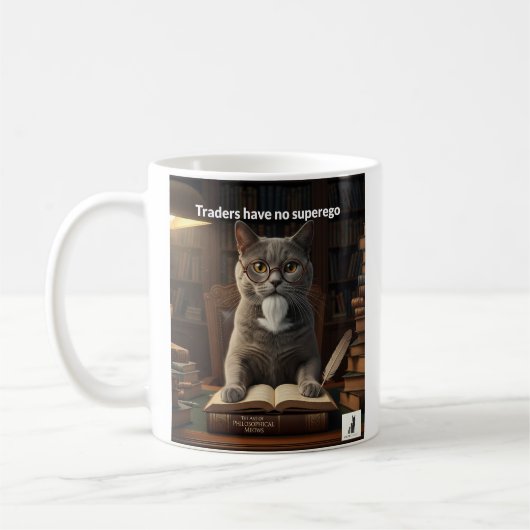Cat Freud: Händler haben kein Superego Kaffeetasse (Links)
