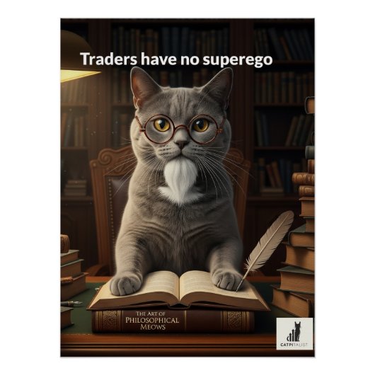 Cat Freud: Händler haben kein Superego Poster (Vorderseite)