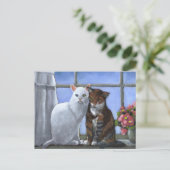 CAT-FREUNDE: PASTEL ART POSTKARTE (Stehend Vorderseite)