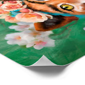 Cat Frida mit Blume Poster (Ecke)