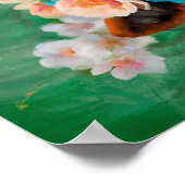 Cat Frida mit Blume Poster (Ecke)