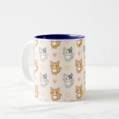 cat friends Mug Zweifarbige Tasse (Vorderseite Links)