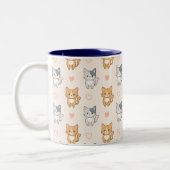 cat friends Mug Zweifarbige Tasse (Links)