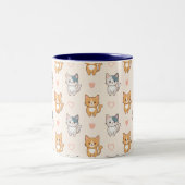 cat friends Mug Zweifarbige Tasse (Mittel)