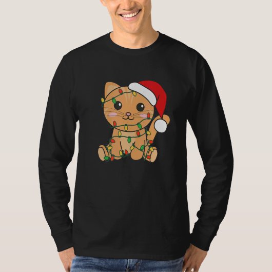 Cat Frohe Weihnachten Winter Tiere Katzen Weihnach T-Shirt (Vorderseite)