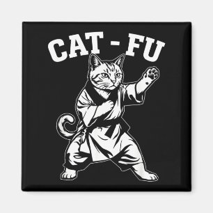 Cat-Fu Kung Fu Katze Martial Arts Kätzchen Retro D Magnet