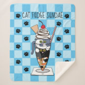 Cat Fudge Sundae (mit Text) Sherpa Blanket Sherpadecke (Vorderseite)