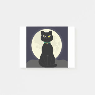 Cat Full Moon Night Moon Halloween Pet Magie Post-it Klebezettel