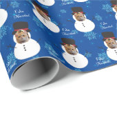 Cat Fun Face Snowman Frohe Weihnachten Spanisch Wr Geschenkpapier (Rolleneckpunkt)