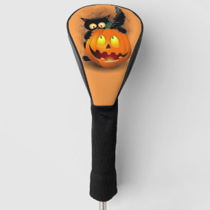 Cat Fun Halloween Charakter beißt eine Pumpkin Dra Golf Headcover