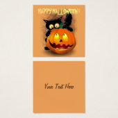 Cat Fun Halloween Charakter beißt einen Kürbis (Vorne & Hinten)