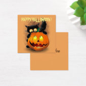 Cat Fun Halloween Charakter beißt einen Kürbis (Schreibtisch)