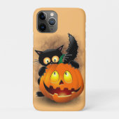 Cat Fun Halloween Charakter beißt einen Kürbis Case-Mate iPhone Hülle (Rückseite)