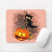 Cat Fun Halloween Charakter verängstigt von einem  Mousepad (Mit Mouse)