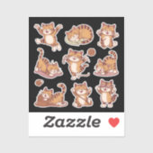 CAT FUN PLAYFUL POSPOSES SLEEPING, STRETCHING AUFKLEBER (Blatt)