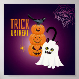 Cat fun zu Halloween und Ghost Poster
