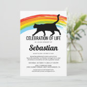 Cat Funeral Memorial Rainbow Bridge Einladung (Stehend Vorderseite)